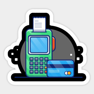 Electronic Data Capture, Receipt, And Bank Card Cartoon (2) Sticker